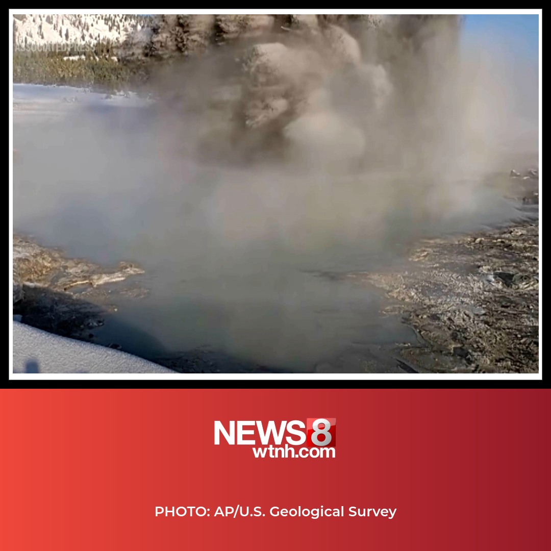 A muddy eruption happened at Black Diamond Pool in Yellowstone National Park